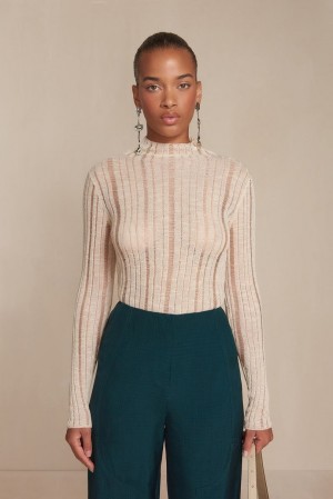 Cult Gaia Skivy Knit Toppi Vaaleanruskea | ZNLK38519